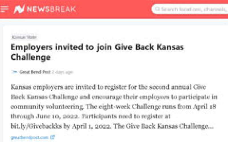 Employers invited to join Give Back Kansas Challenge